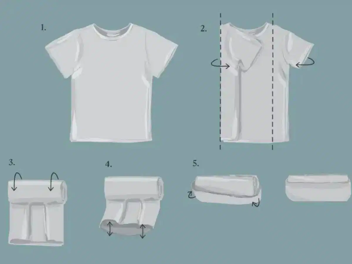 Cách gấp áo polo cuộn tròn theo kiểu quân đội Ranger Roll Cách gấp áo polo cuộn tròn theo kiểu quân đội