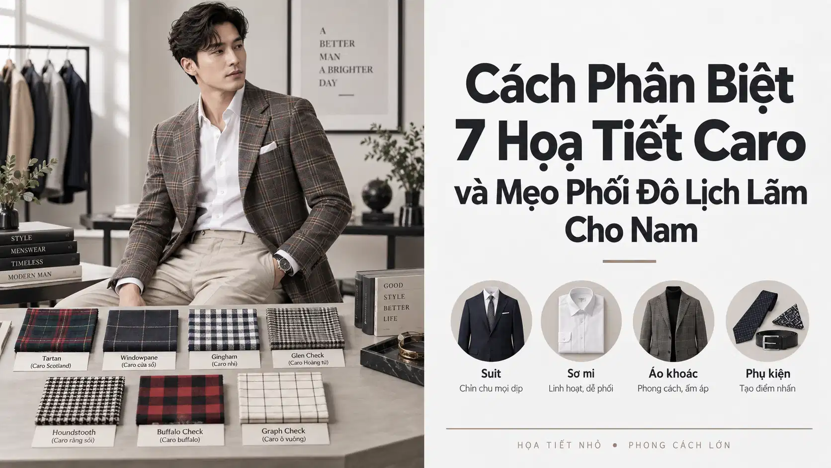 Cách Phân Biệt 7 Họa Tiết Caro và Mẹo Phối Đồ Lịch Lãm Cho Nam