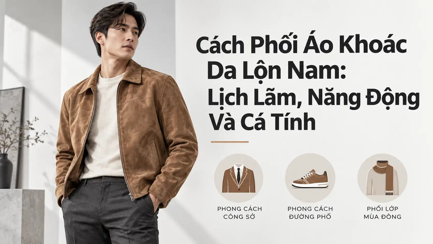 Cách Phối Áo Khoác Da Lộn Nam: Lịch Lãm, Năng Động Và Cá Tính