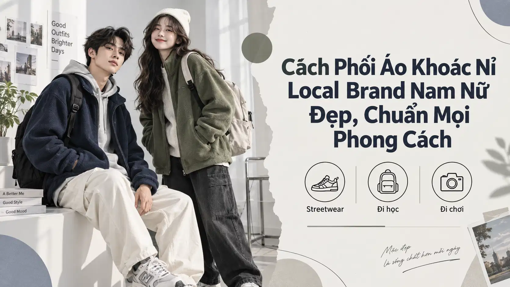 Cách Phối Áo Khoác Nỉ Local Brand Nam Nữ Đẹp, Chuẩn Mọi Phong Cách