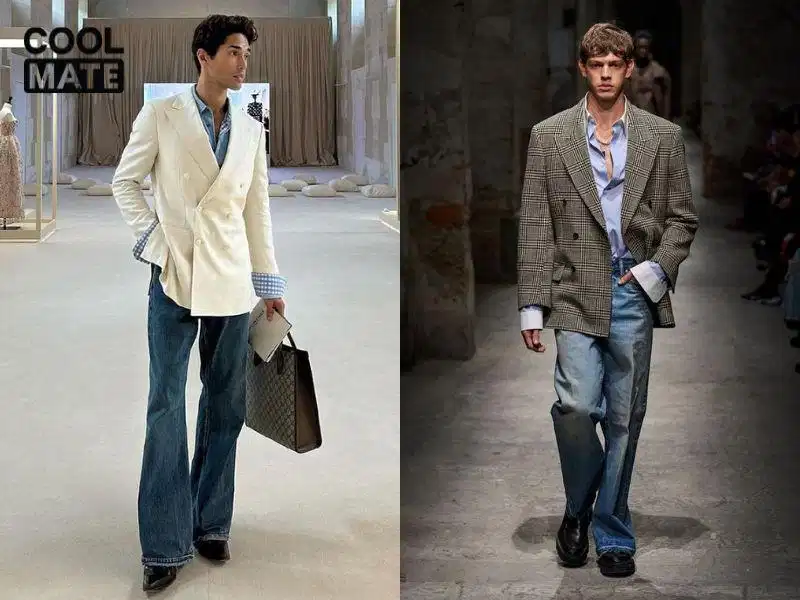 Cách phối áo sơ mi với quần jean nam cùng khoác vest lịch lãm Cách phối áo sơ mi với quần jean nam cùng khoác vest lịch lãm