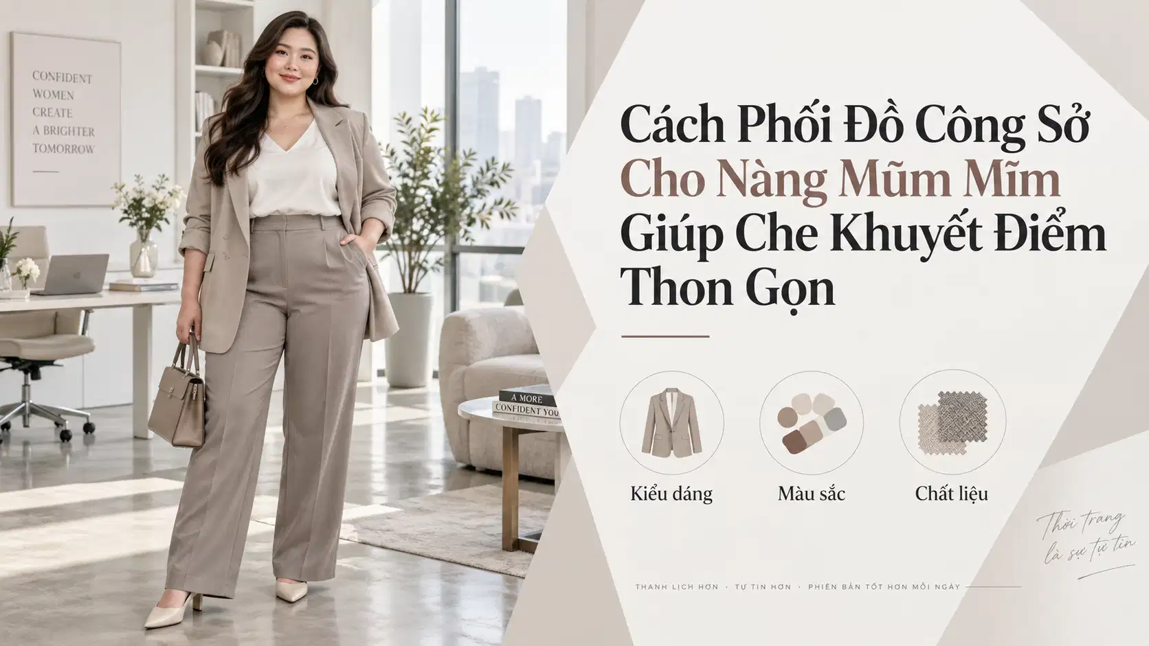 Cách Phối Đồ Công Sở Cho Nàng Mũm Mĩm Giúp Che Khuyết Điểm Thon Gọn