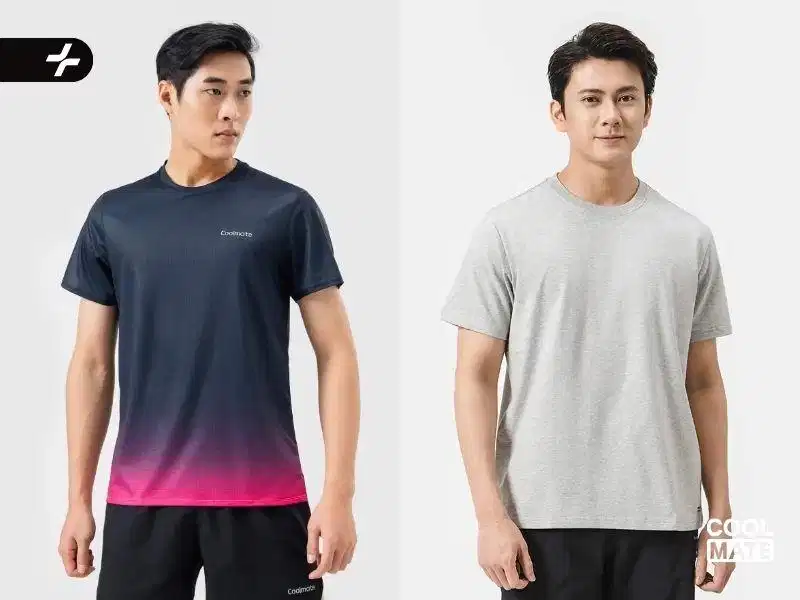 Phối đồ nam cùng áo thun cổ tròn đơn giản và năng động