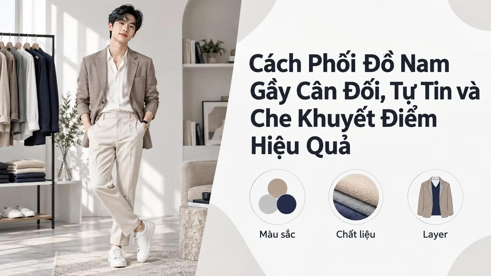 Cách Phối Đồ Nam Gầy Cân Đối, Tự Tin và Che Khuyết Điểm Hiệu Quả