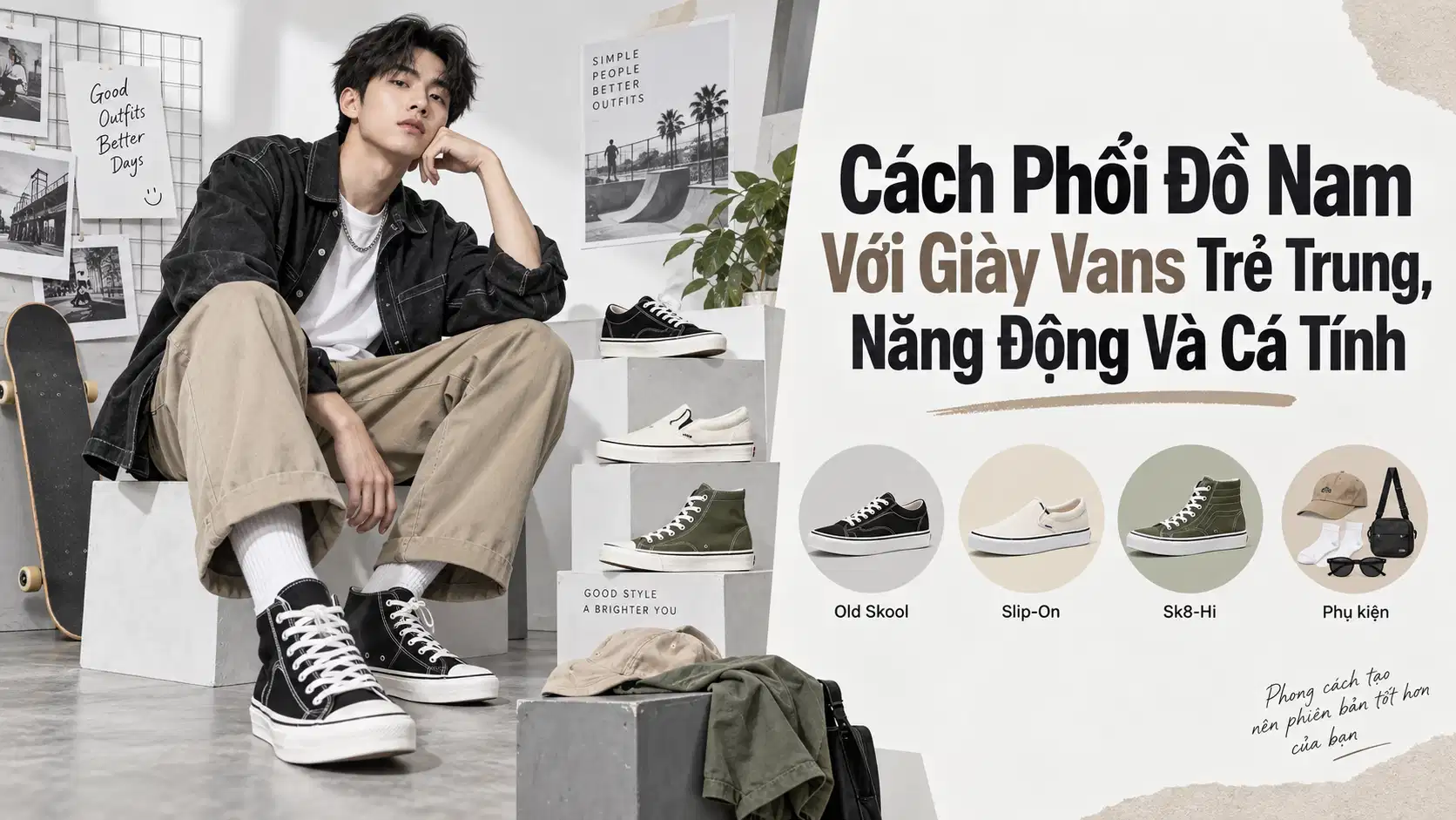 Cách Phối Đồ Nam Với Giày Vans Trẻ Trung, Năng Động Và Cá Tính