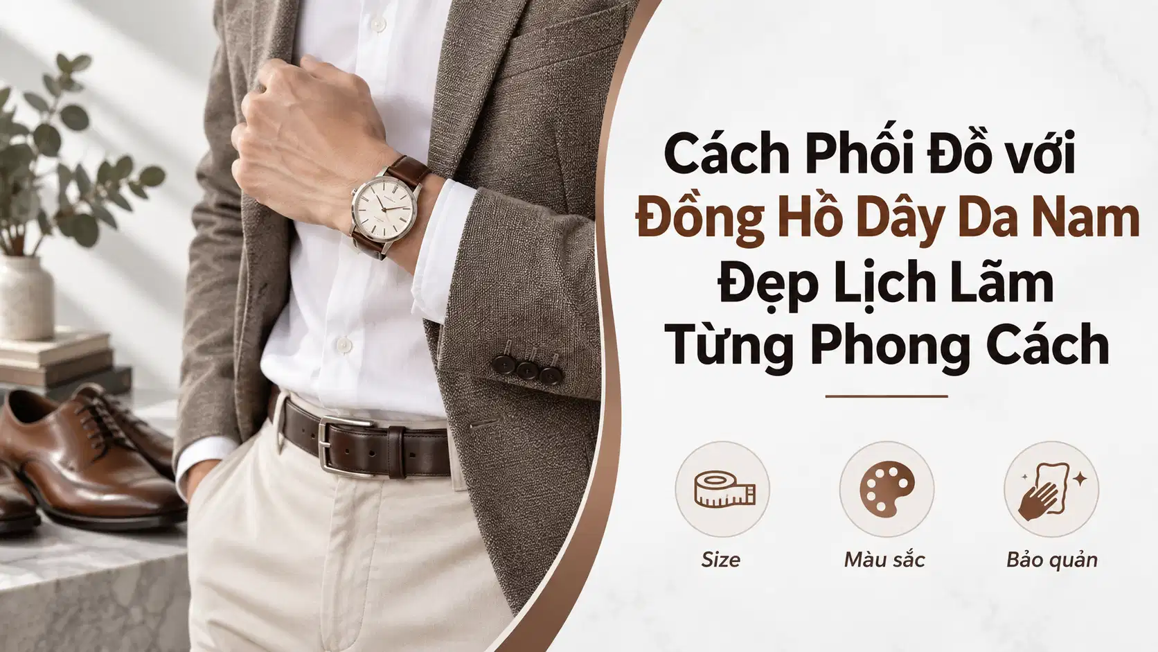 Cách Phối Đồ với Đồng Hồ Dây Da Nam Đẹp Lịch Lãm Từng Phong Cách