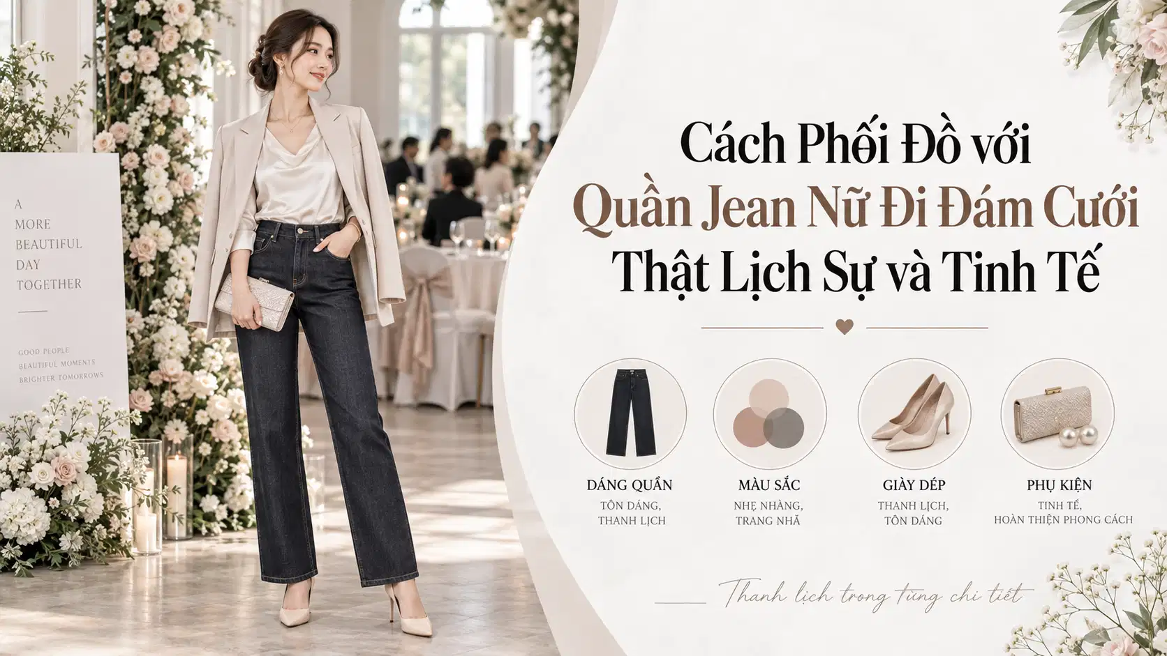 Cách Phối Đồ với Quần Jean Nữ Đi Đám Cưới Thật Lịch Sự và Tinh Tế