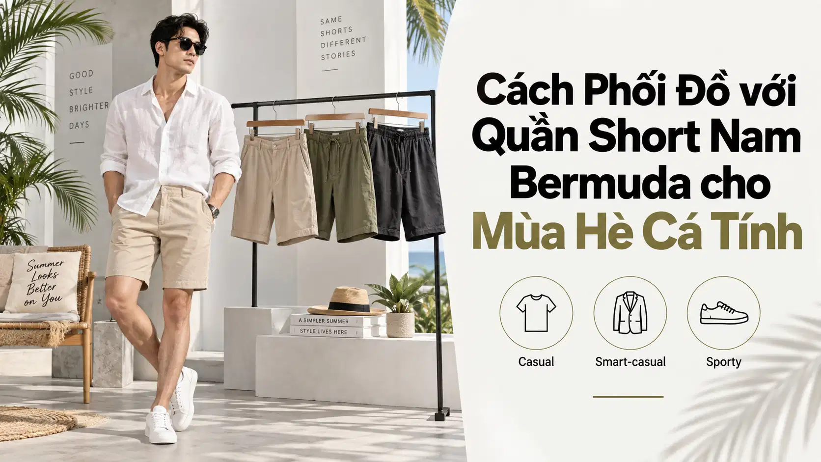 Cách Phối Đồ với Quần Short Nam Bermuda cho Mùa Hè Cá Tính
