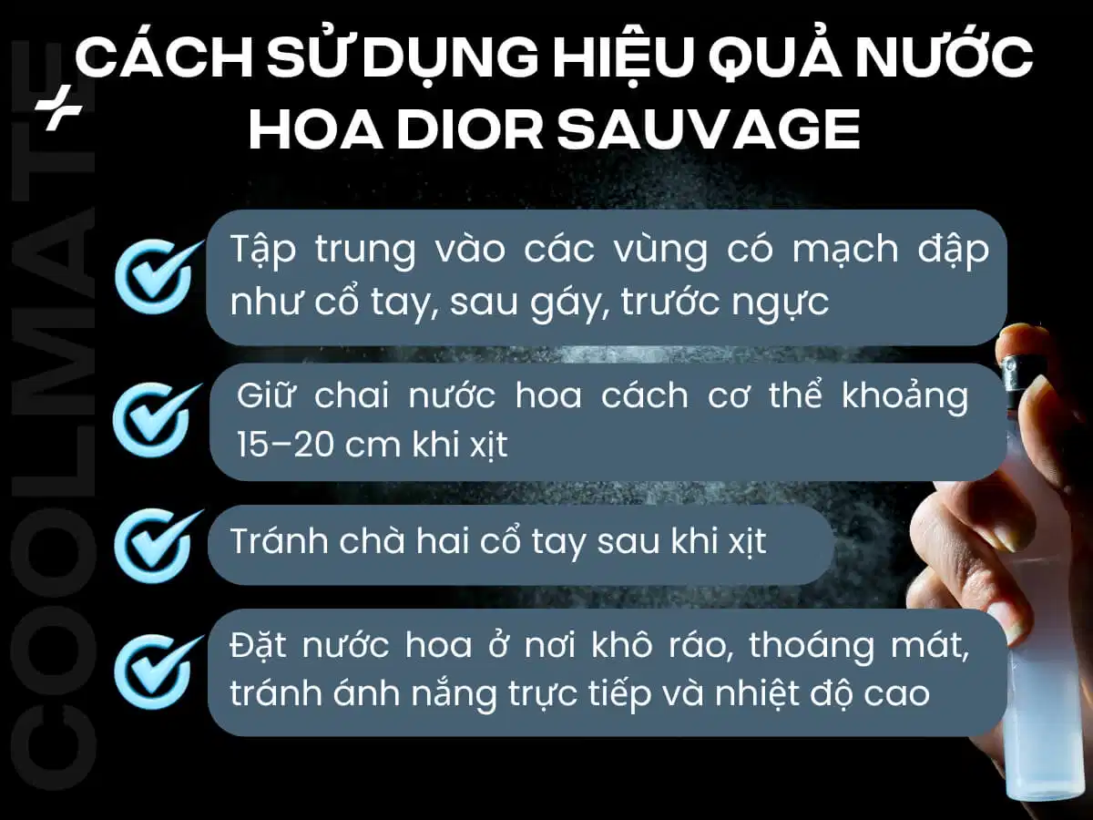 Cách sử dụng nước hoa Dior Sauvage giúp lưu hương lâu Hướng dẫn các điểm xịt nước hoa giúp Dior Sauvage tỏa hương tự nhiên