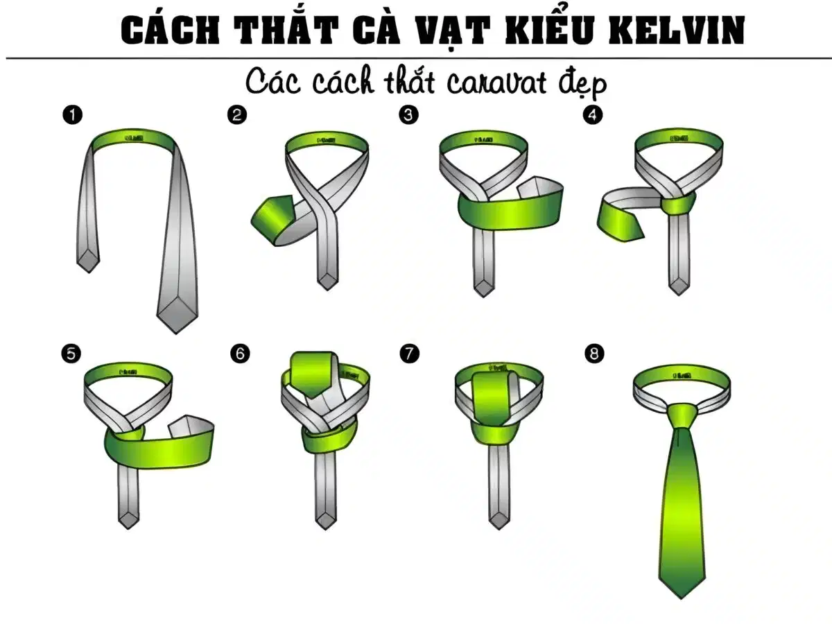 Các bước thắt cà vạt kiểu Kelvin Các bước thắt cà vạt kiểu Kelvin gọn gàng cho môi trường công sở