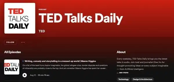 Cải thiện tiếng anh mỗi ngày với Podcast Rèn luyện thính giác và vốn từ vựng chuyên ngành cùng TED Talks Daily