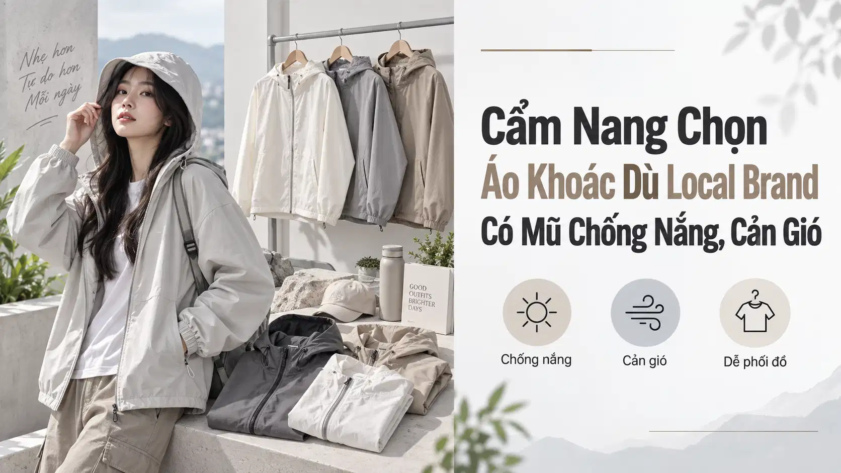 Cẩm Nang Chọn Áo Khoác Dù Local Brand Có Mũ Chống Nắng, Cản Gió