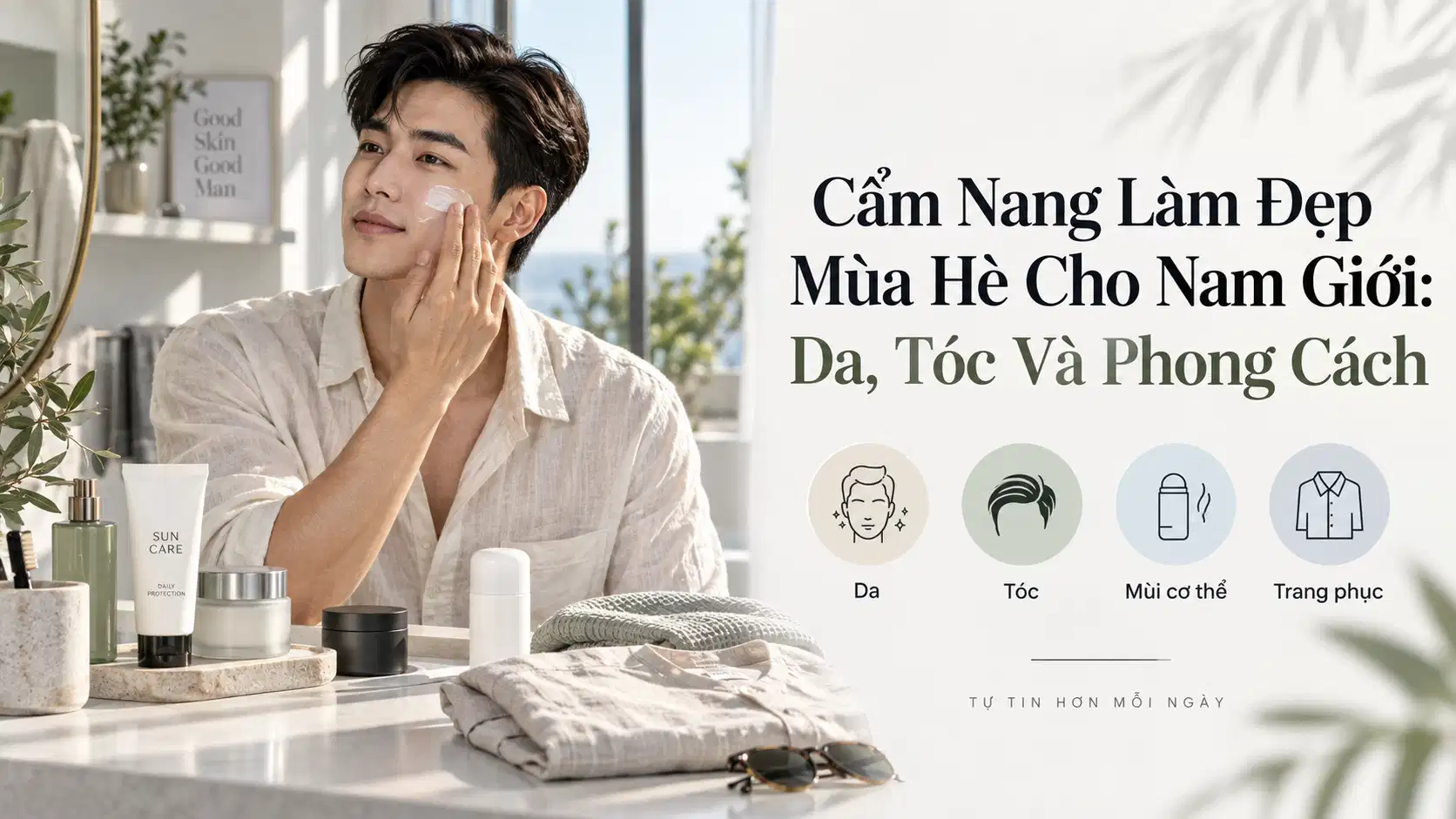 Cẩm Nang Làm Đẹp Mùa Hè Cho Nam Giới: Da, Tóc Và Phong Cách