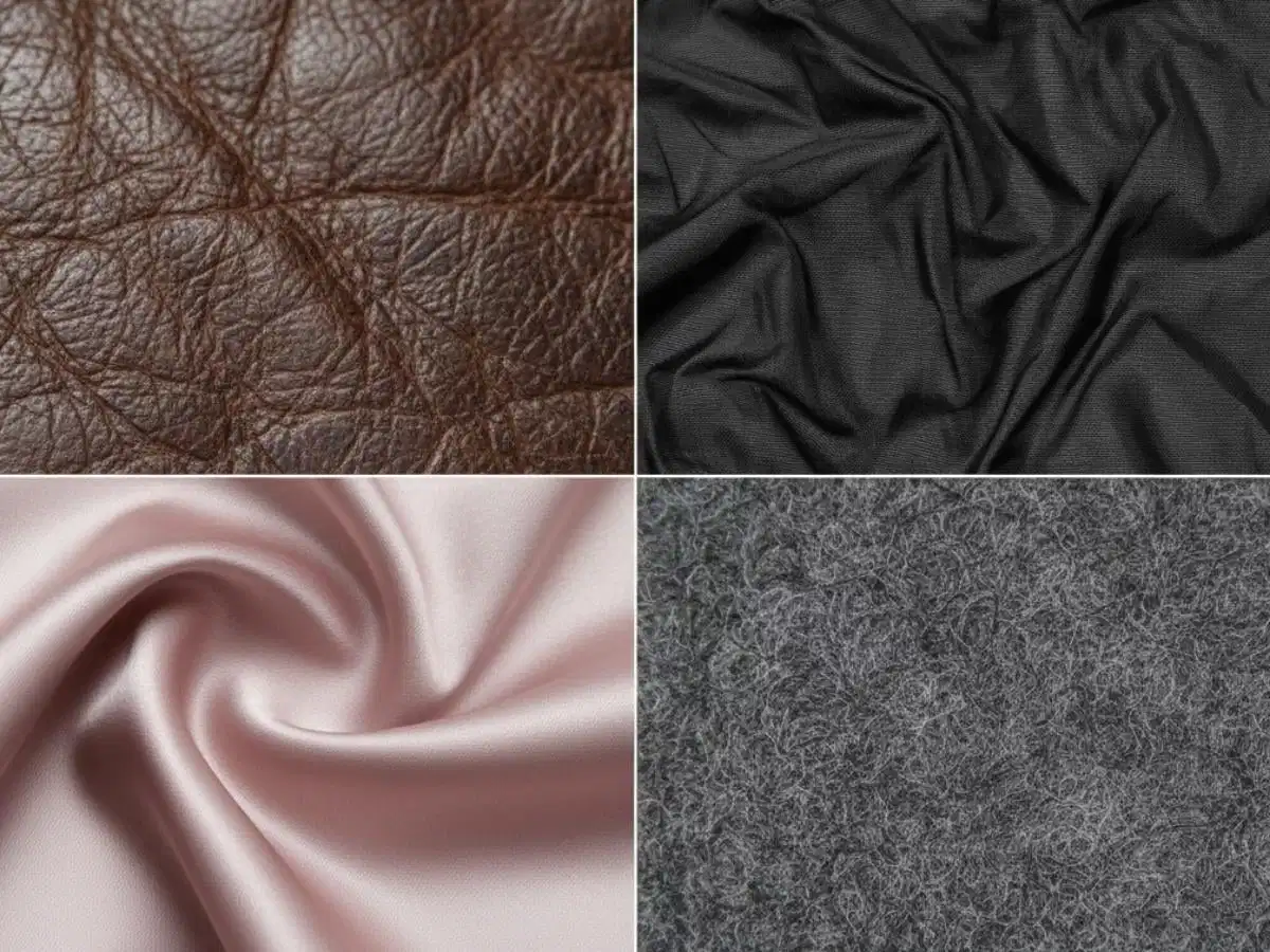 Bề mặt da, nylon, satin và nỉ trên các mẫu áo khoác bomber Bề mặt da, nylon, satin và nỉ trên các mẫu áo khoác bomber