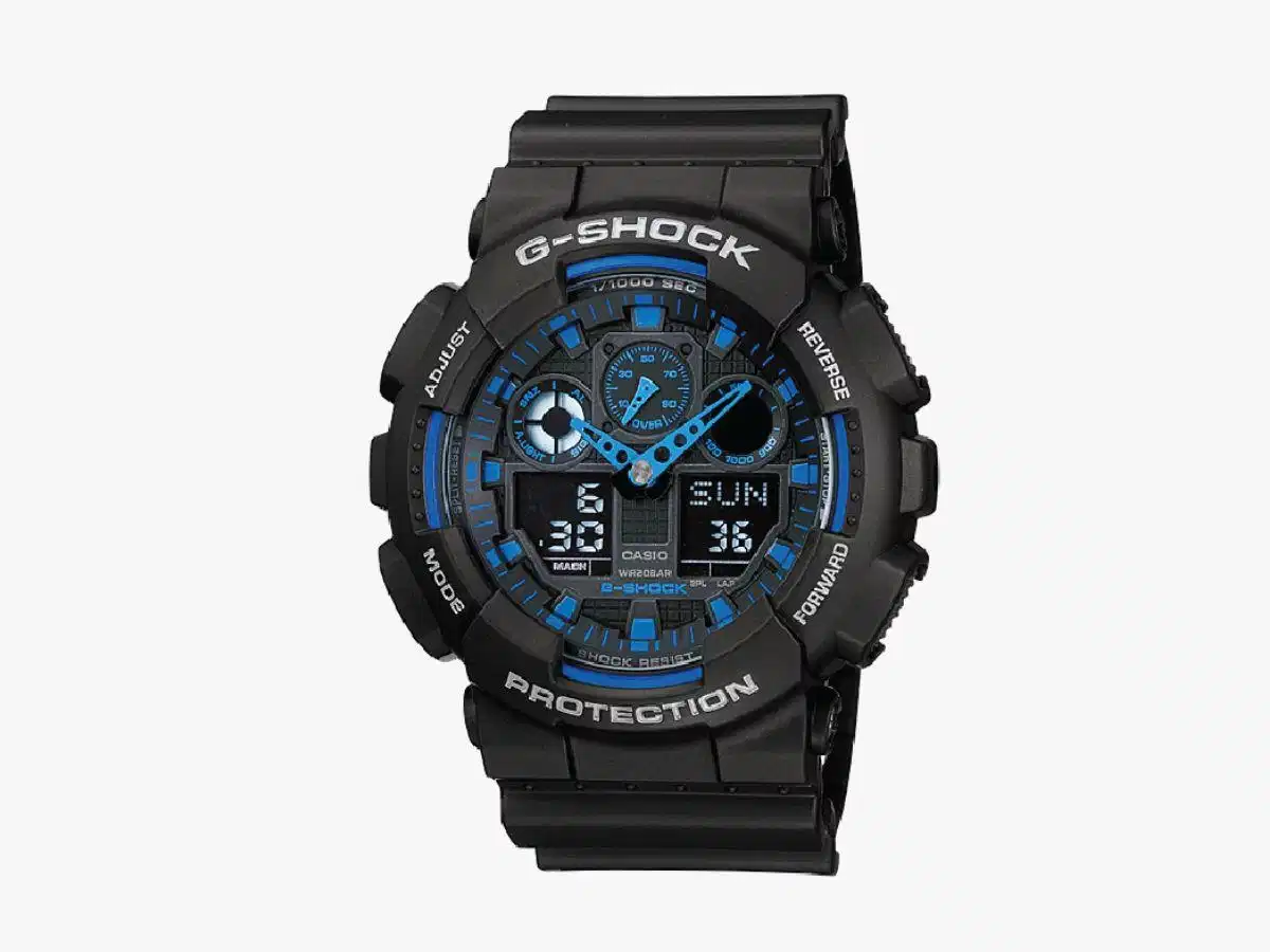 Casio G-Shock GA-100-1A2DR Casio G-Shock GA-100-1A2DR dây cao su màu đen xanh