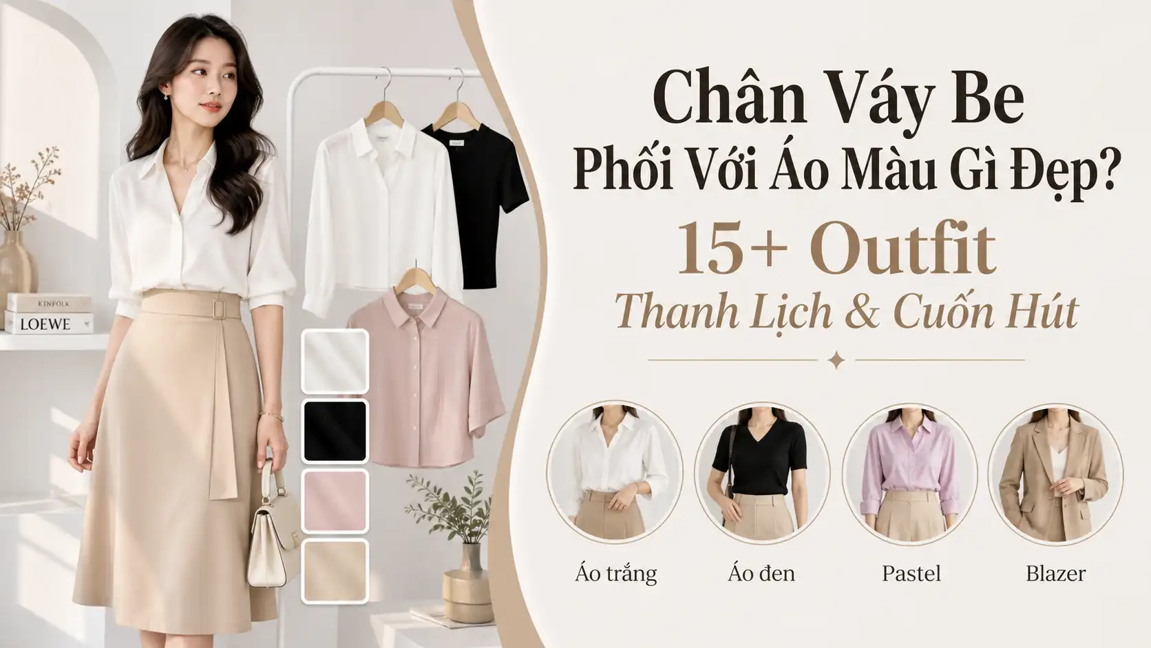 Chân Váy Be Phối Với Áo Màu Gì? 15+ Outfit Thanh Lịch
