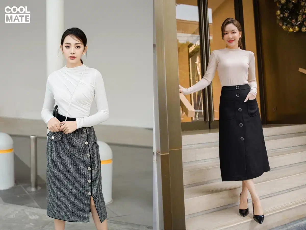Chân váy len Chân váy len phối đồ mùa đông