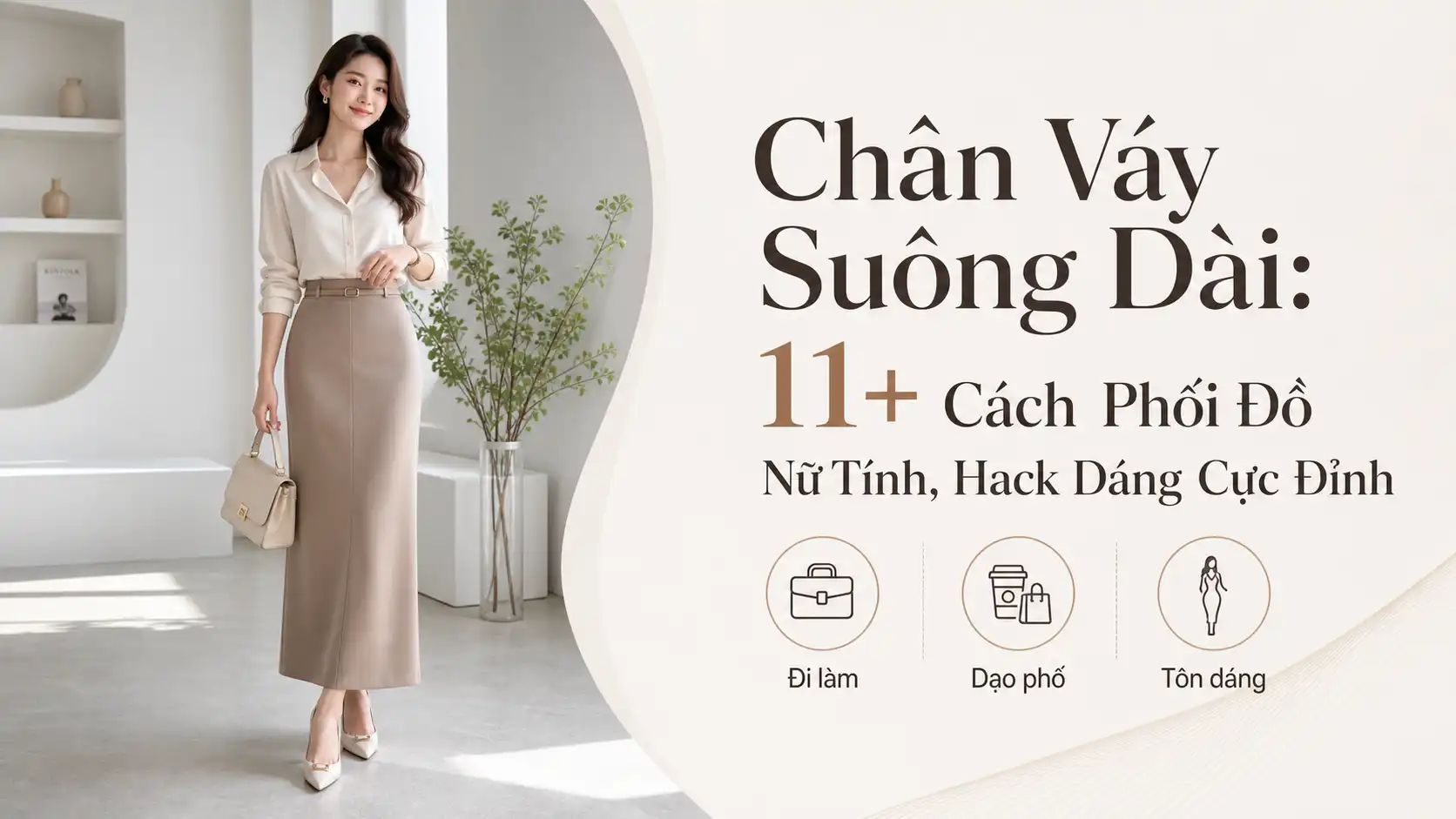 Chân Váy Suông Dài: Cách Phối Đồ Nữ Tính & Hack Dáng Chuẩn