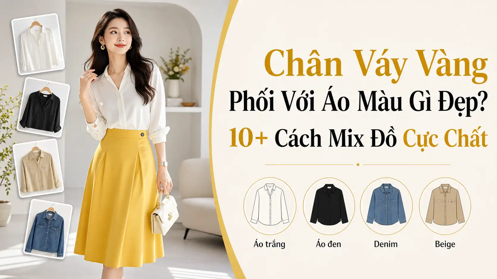 Chân Váy Vàng Phối Với Áo Màu Gì? 10+ Cách Mix Đồ Đẹp