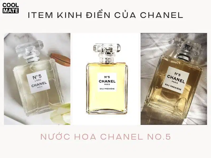 Hộp đựng và chai nước hoa Chanel No 5 thiết kế tối giản vượt thời gian