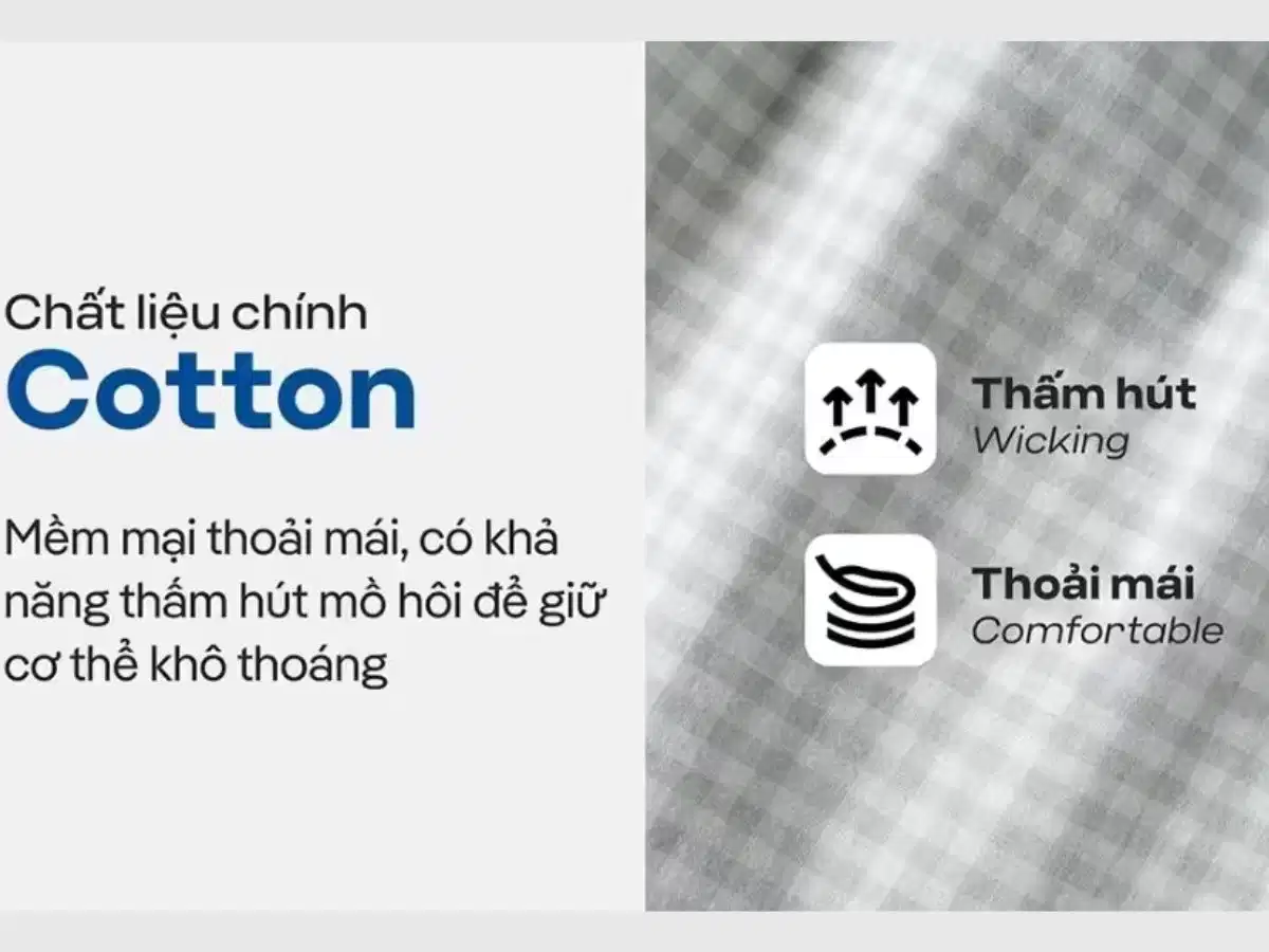 Bề mặt vải cotton pha của quần shorts mặc nhà