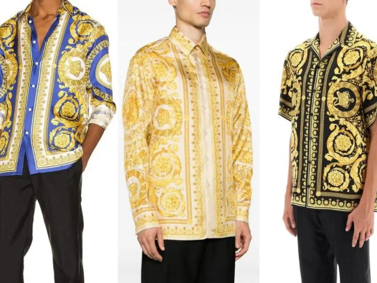 Chất liệu lụa và satin bóng tôn lên đường nét họa tiết Baroque