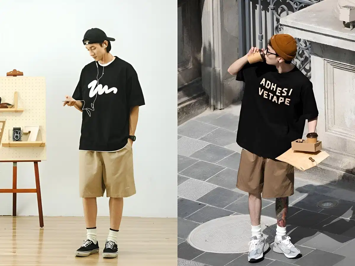 Chiếc áo dành cho nam giới có chiều cao khiêm tốn Điều chỉnh tỷ lệ trang phục oversized cho nam giới