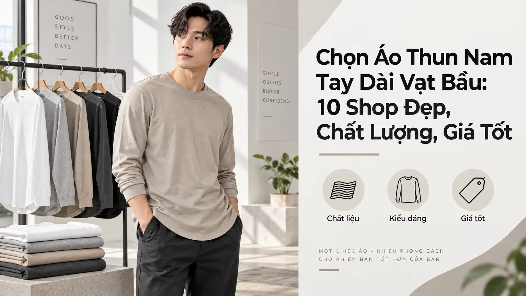 Chọn Áo Thun Nam Tay Dài Vạt Bầu: 10 Shop Đẹp, Chất Lượng, Giá Tốt