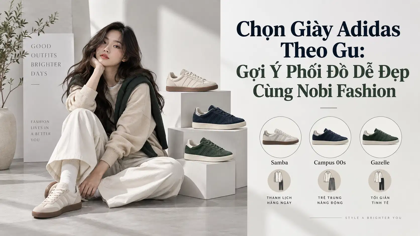 Chọn Giày Adidas Theo Gu: Gợi Ý Phối Đồ Dễ Đẹp Cùng Nobi Fashion