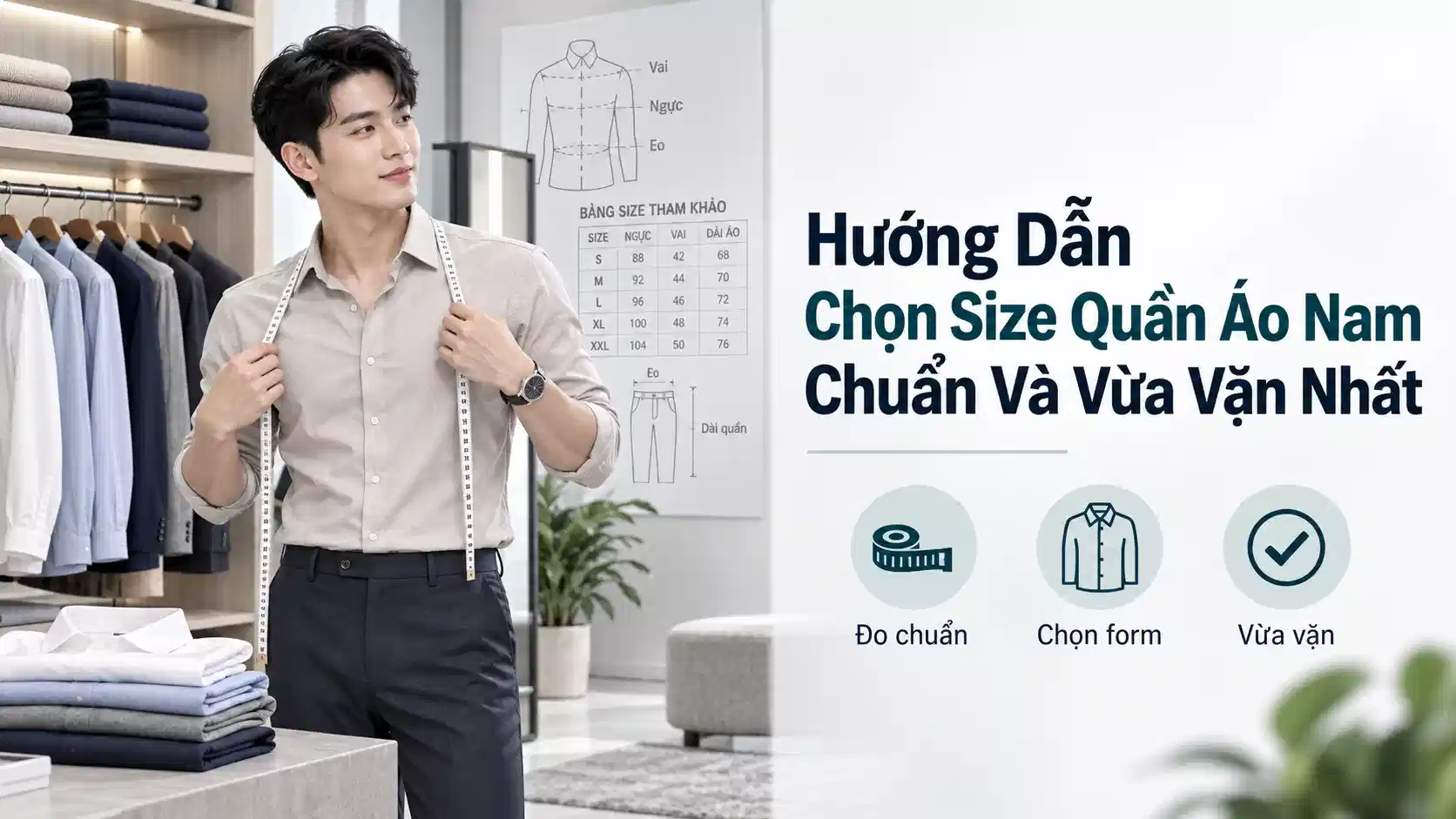 Hướng Dẫn Chọn Size Quần Áo Nam Chuẩn Và Vừa Vặn Nhất