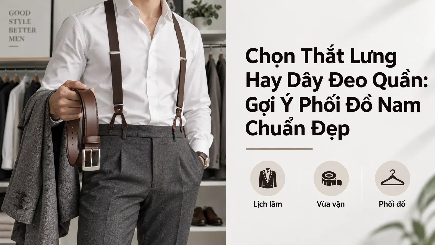 Chọn Thắt Lưng Hay Dây Đeo Quần: Gợi Ý Phối Đồ Nam Chuẩn Đẹp