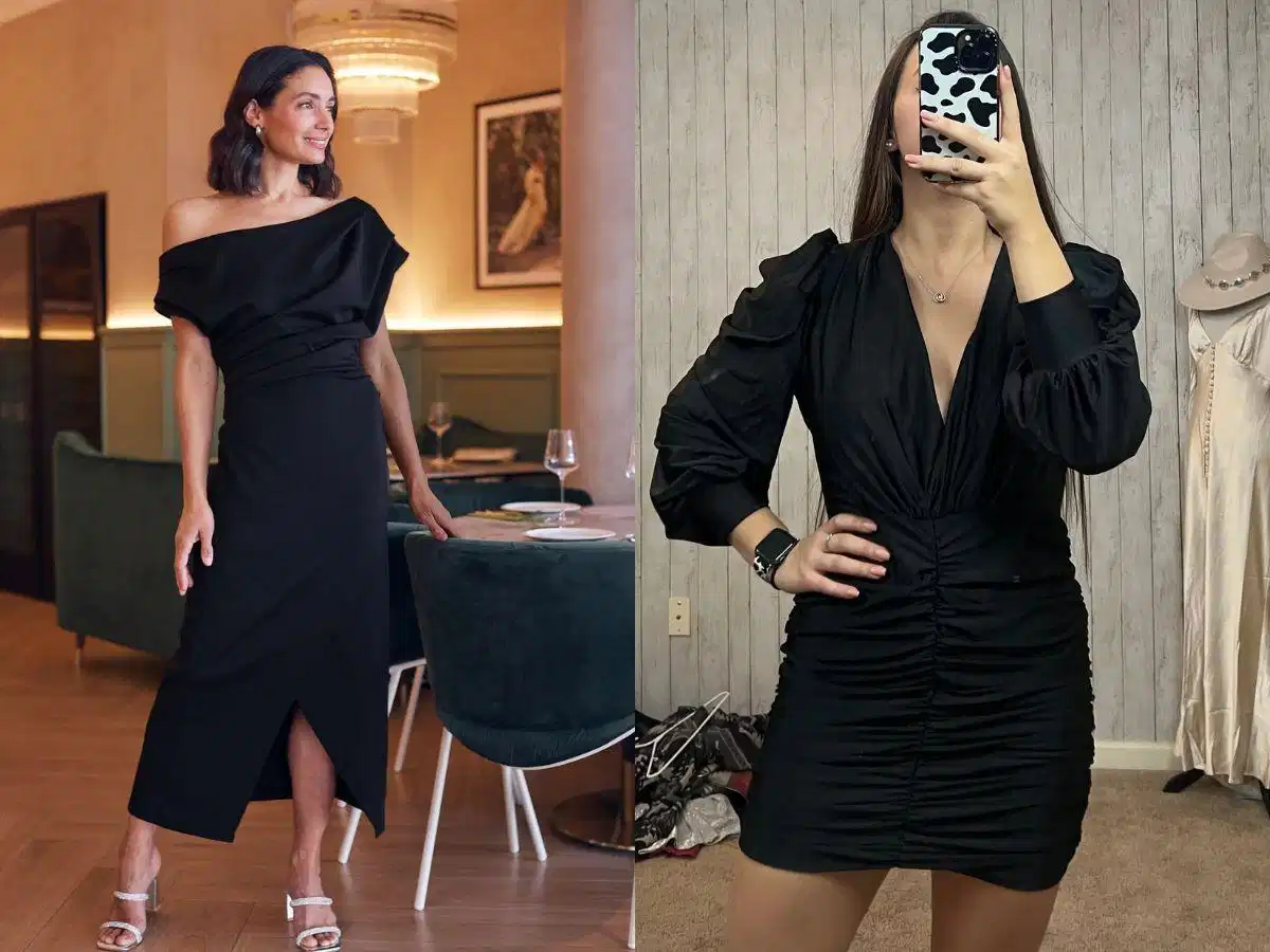 Chọn váy đen cho vai rộng hơn hông Chọn váy đen cho vai rộng hơn hông