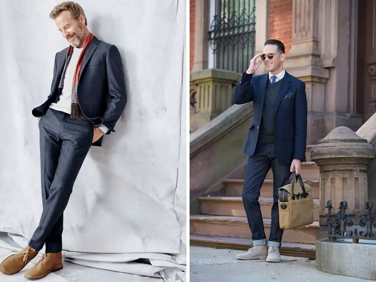 Giày Chukka boots trong trang phục business-casual Giày Chukka boots trong trang phục business-casual