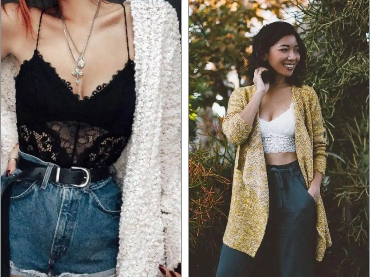 Áo bra ren mặc dưới cardigan mỏng
