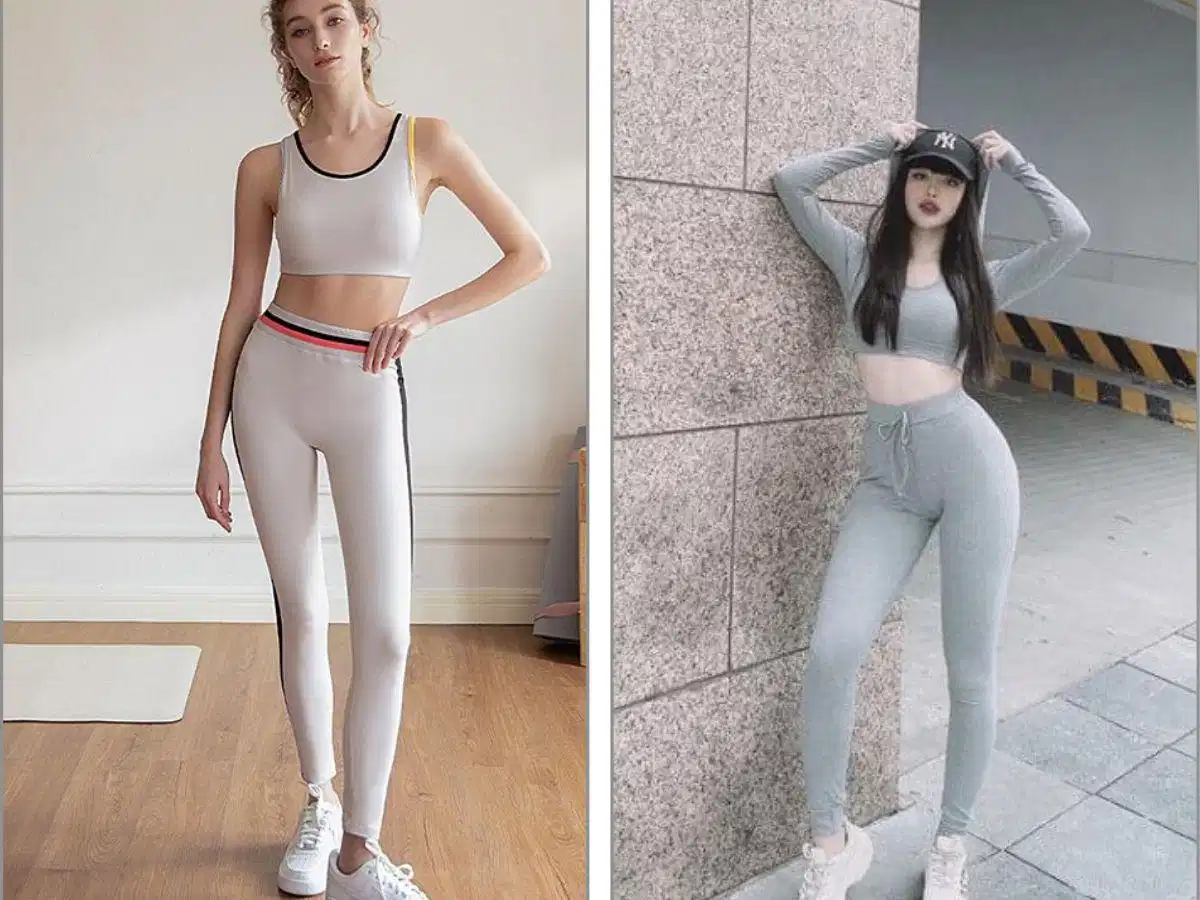 Áo bra thể thao phối cùng quần legging Set đồ phong cách athleisure gồm bra thể thao và legging cạp cao