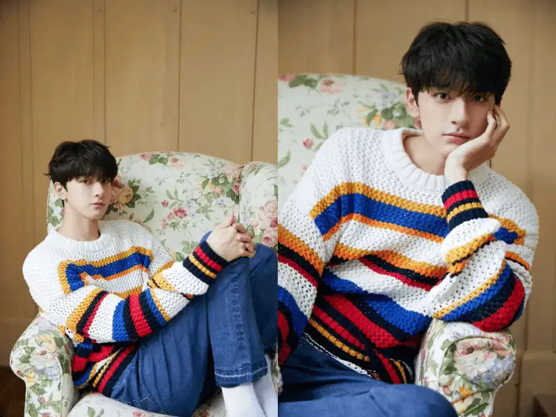 Sweater len móc và quần jeans Áo sweater len móc họa tiết dày dặn cho mùa lạnh
