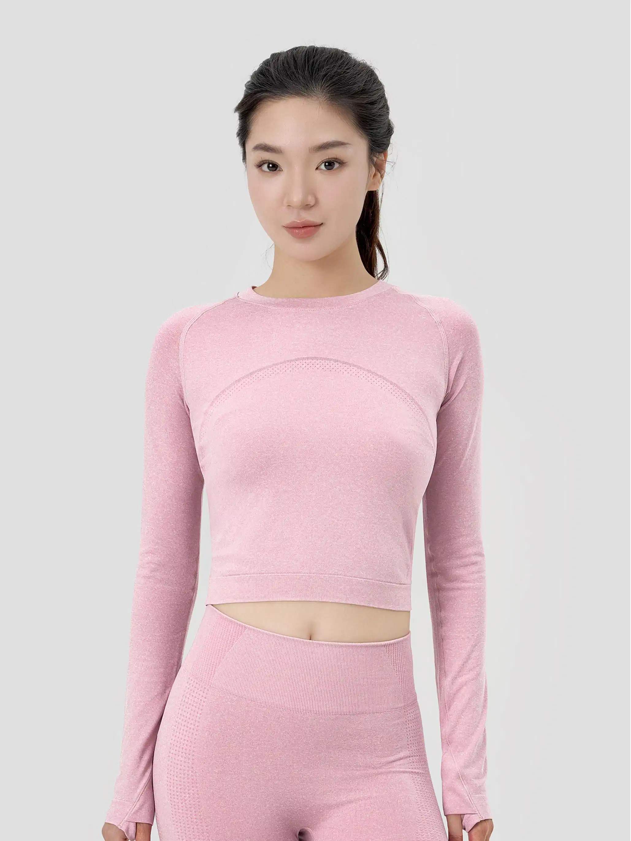 Croptop dài tay thể thao Vital Seamless màu hồng Croptop dài tay thể thao Vital Seamless màu hồng