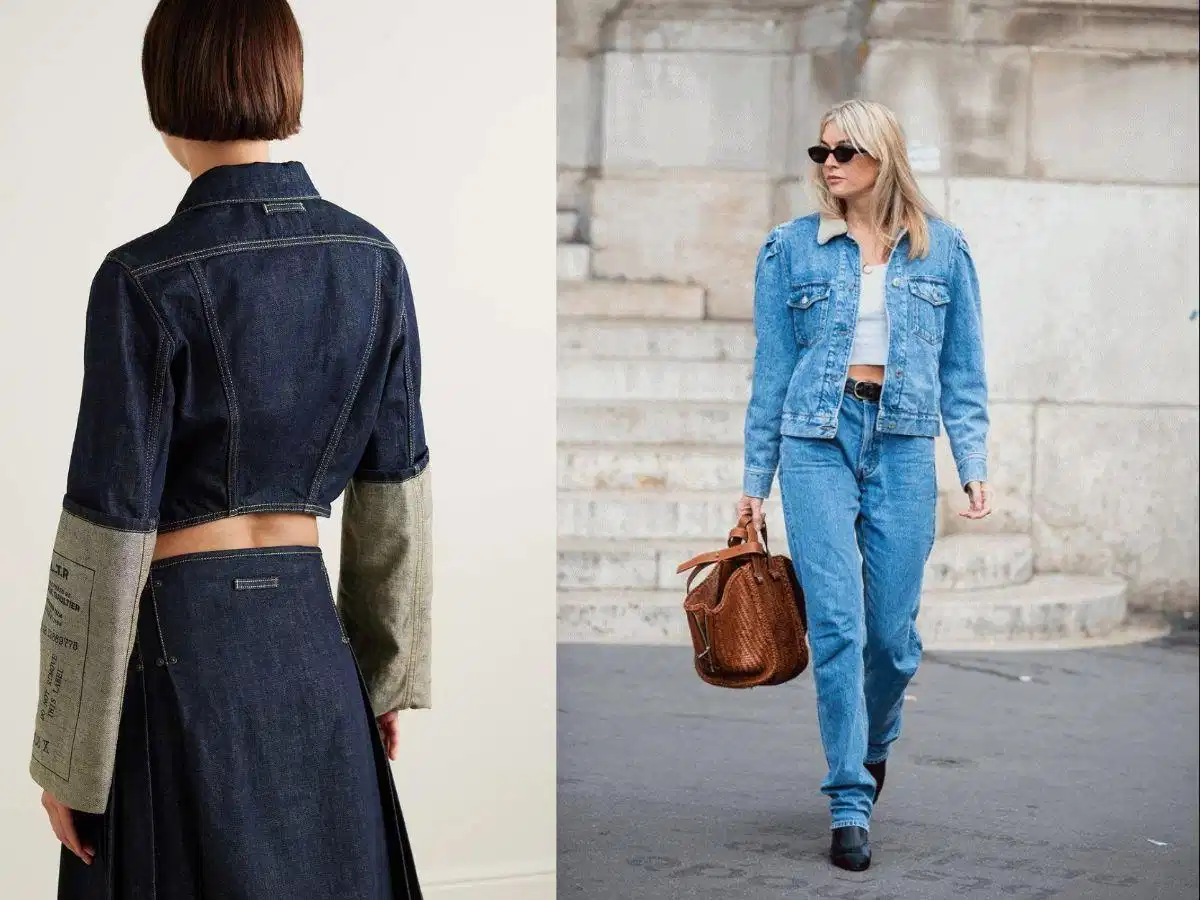 Phong cách denim on denim với sắc thái xanh chàm đồng điệu
