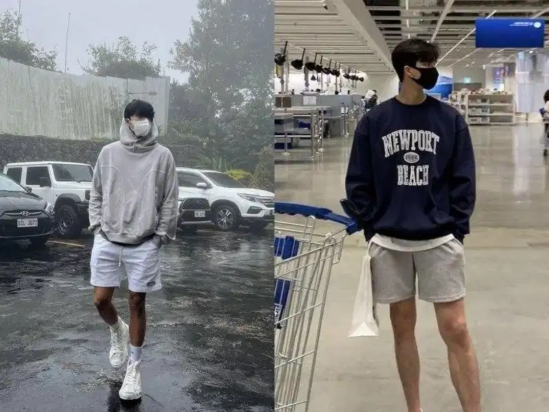 Phối hoodie dài tay cùng quần soóc thoáng mát Phối hoodie dài tay cùng quần soóc thoáng mát