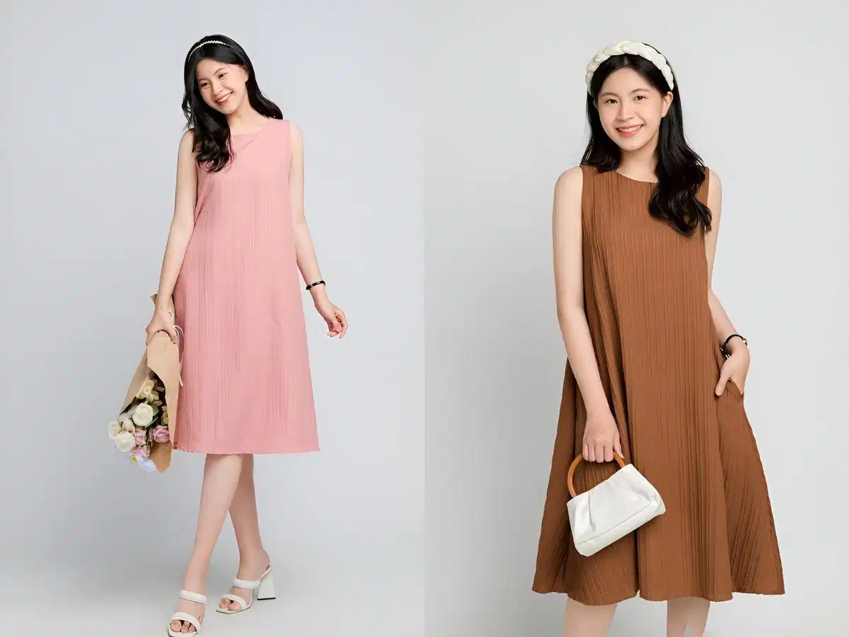 Đầm công sở chữ A dáng suông nhẹ Đầm công sở chữ A dáng suông nhẹ