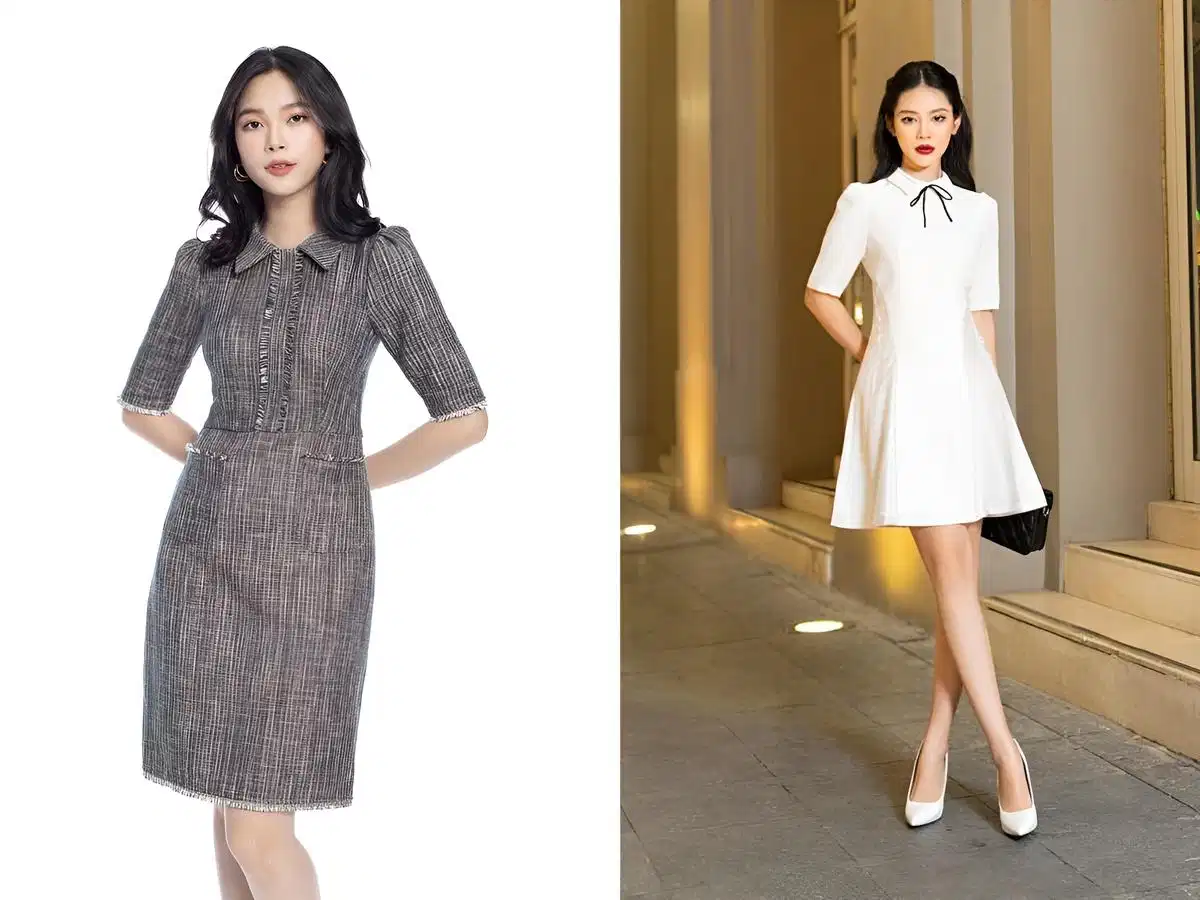 Đầm công sở chữ A tay lỡ Đầm công sở chữ A tay lỡ