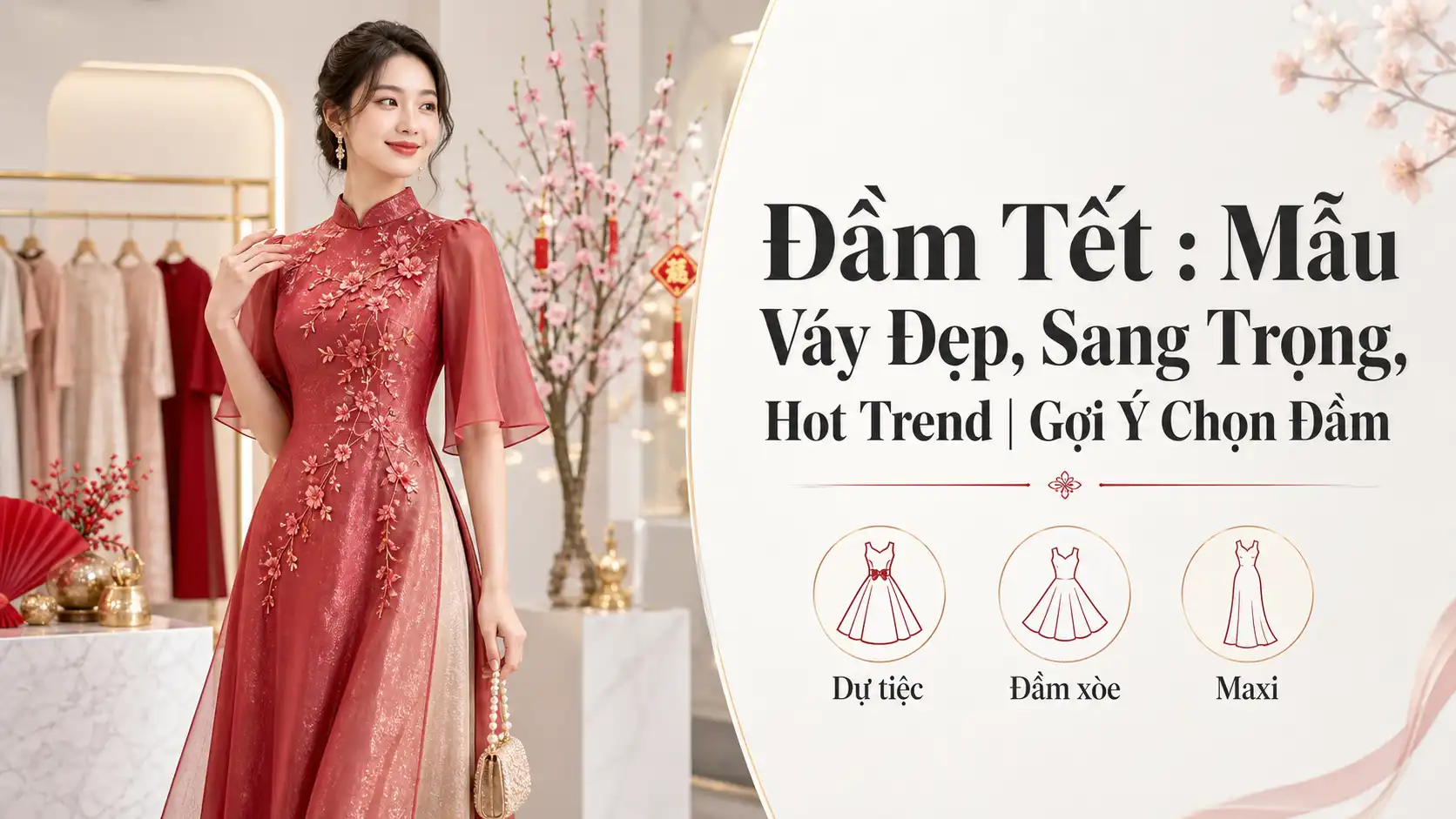 Đầm Tết Đẹp Sang Trọng - Mẫu Váy Hot Trend Đáng Mặc Nhất