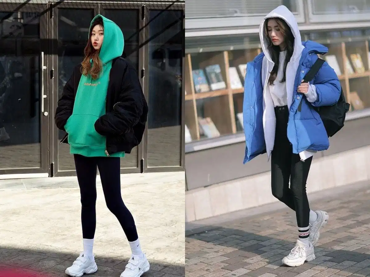 Phối đồ mùa đông với phom oversized vừa phải