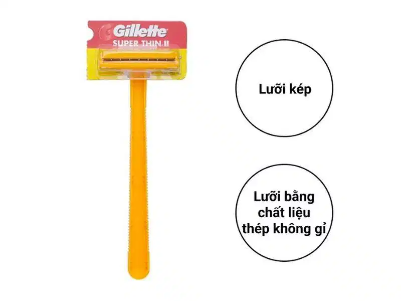 Dao cạo lưỡi kép Super Thin II cán dài tiện thao tác