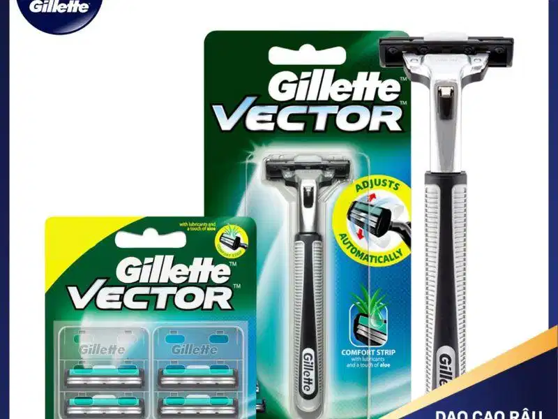Dao cạo râu Gillette Vector với đầu xoay chuyển động linh hoạt