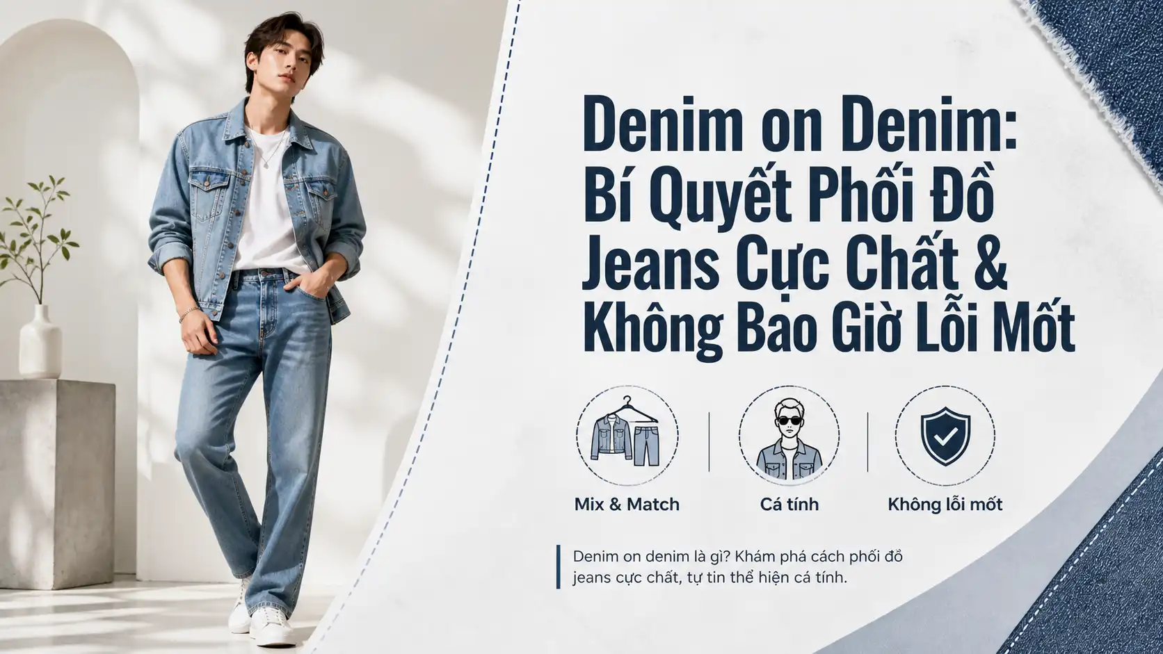 Cách Phối Đồ Denim on Denim Cực Chất & Không Lỗi Mốt