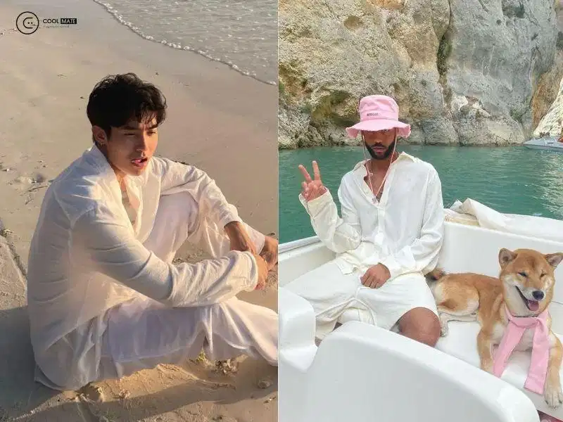 Set đồ white on white lãng tử với sơ mi và quần vải đũi trắng Set đồ white on white lãng tử với sơ mi và quần vải đũi trắng