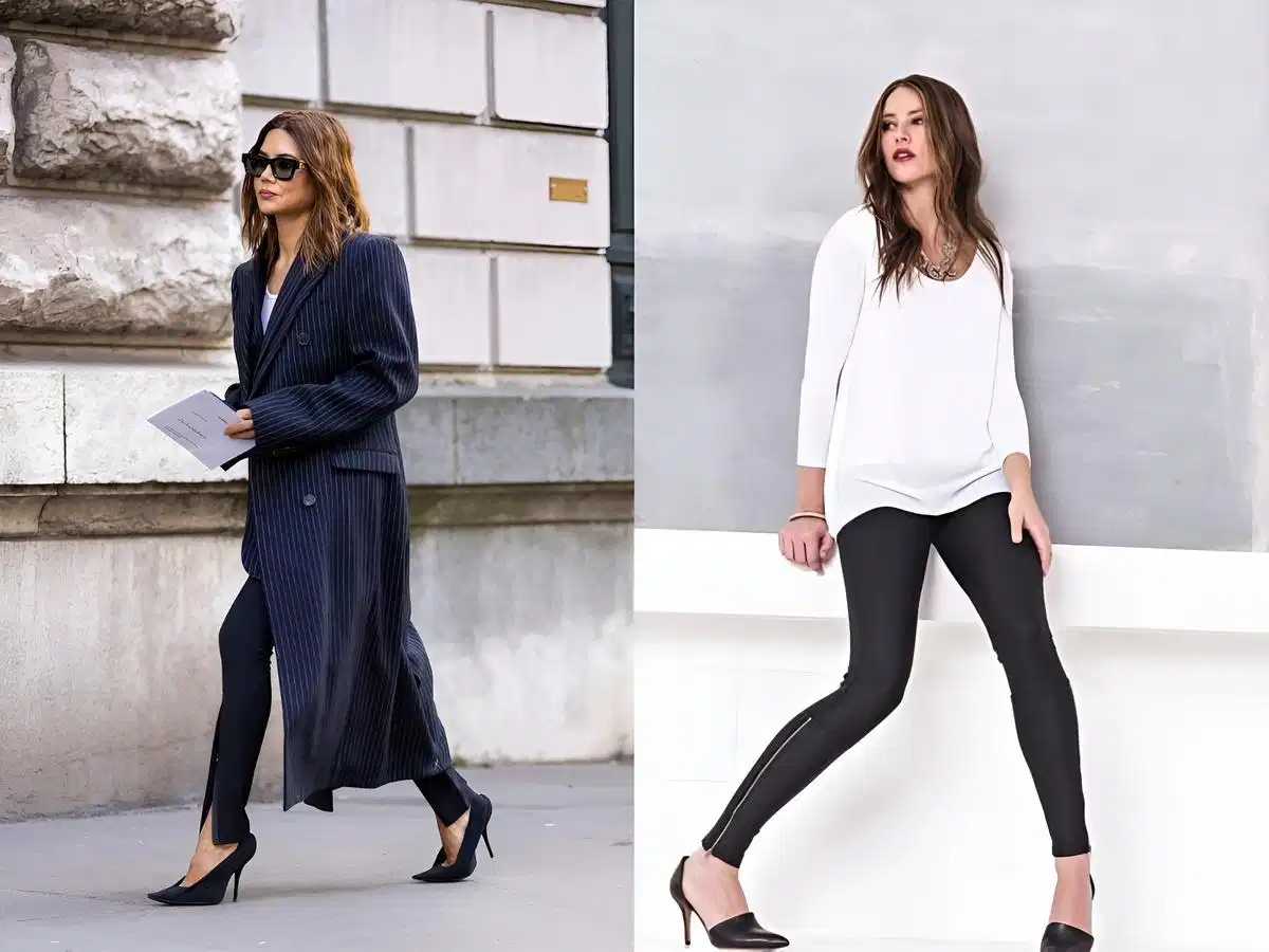 Mặc quần legging với giày cao gót có bị lố không