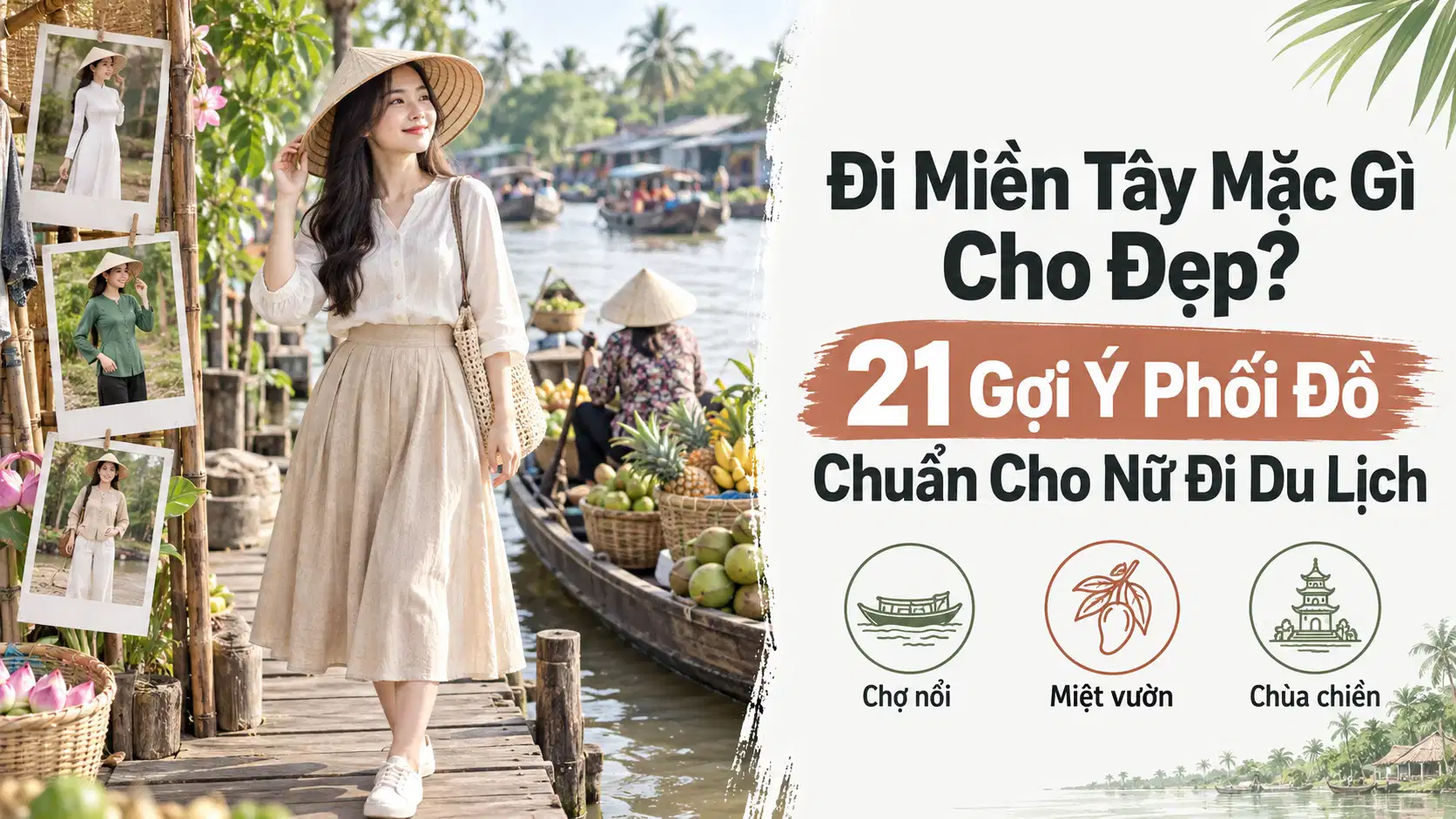 Đi Miền Tây Mặc Gì Cho Đẹp? 21 Gợi Ý Phối Đồ Chuẩn Cho Nữ Đi Du Lịch