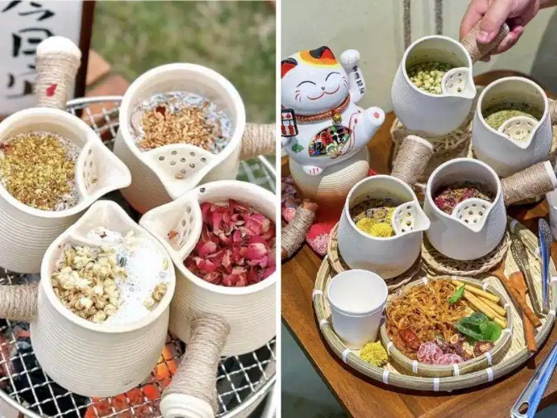 Fox Tea Gò Vấp Ấm trà đất nung thảo mộc tại Fox Tea Gò Vấp